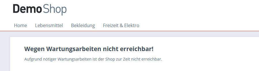 Frontend Wartungsmodus