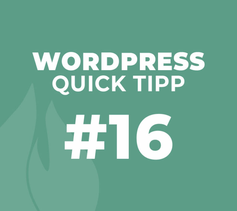 WordPress Quick Tipp #16