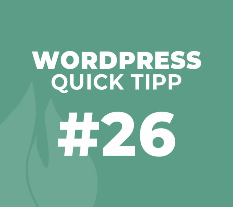 WordPress Quick Tipp #26