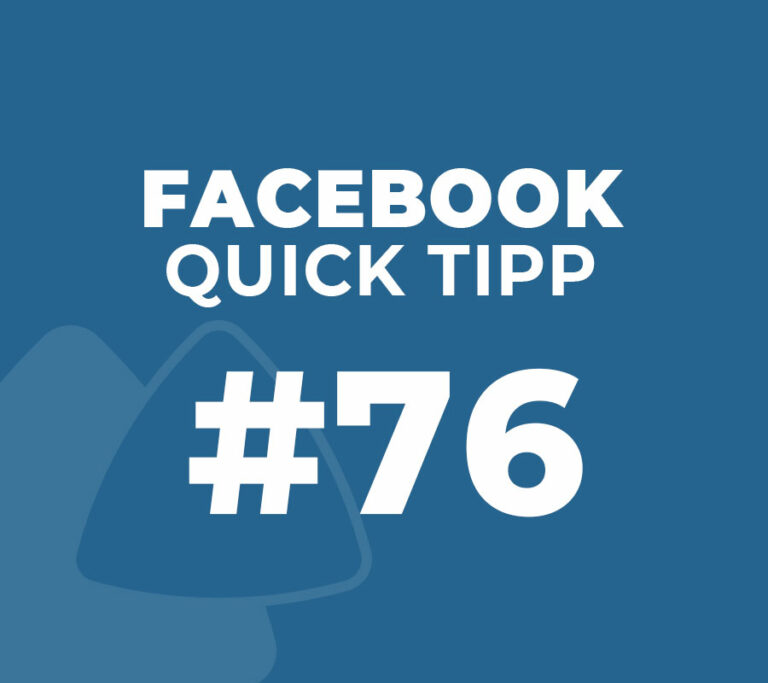 Facebook Quick Tipp #76