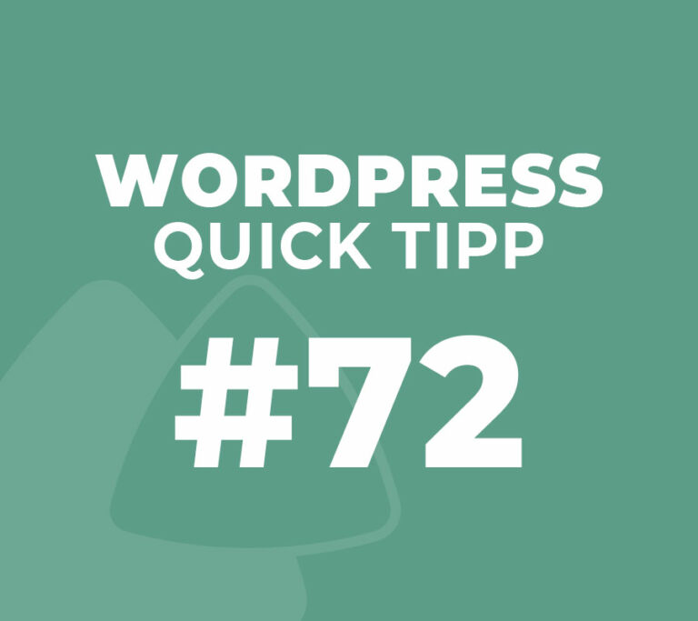 WordPress Quick Tipp #72