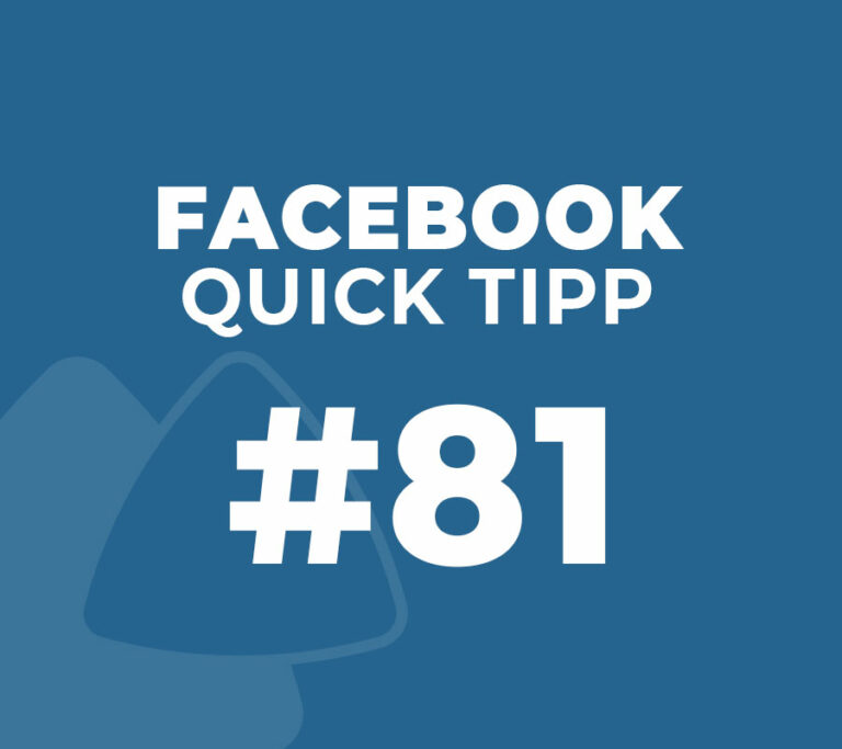 Facebook Quick Tipp #81