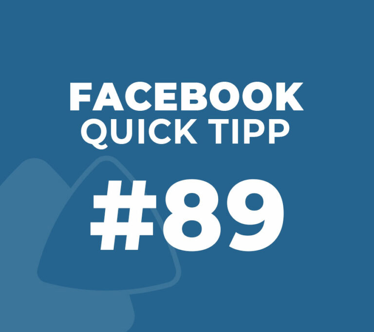 Facebook Quick Tipp #89