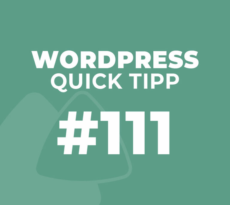 WordPress Quick Tipp #111