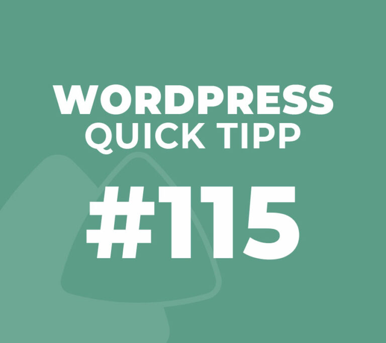 WordPress Quick Tipp #115