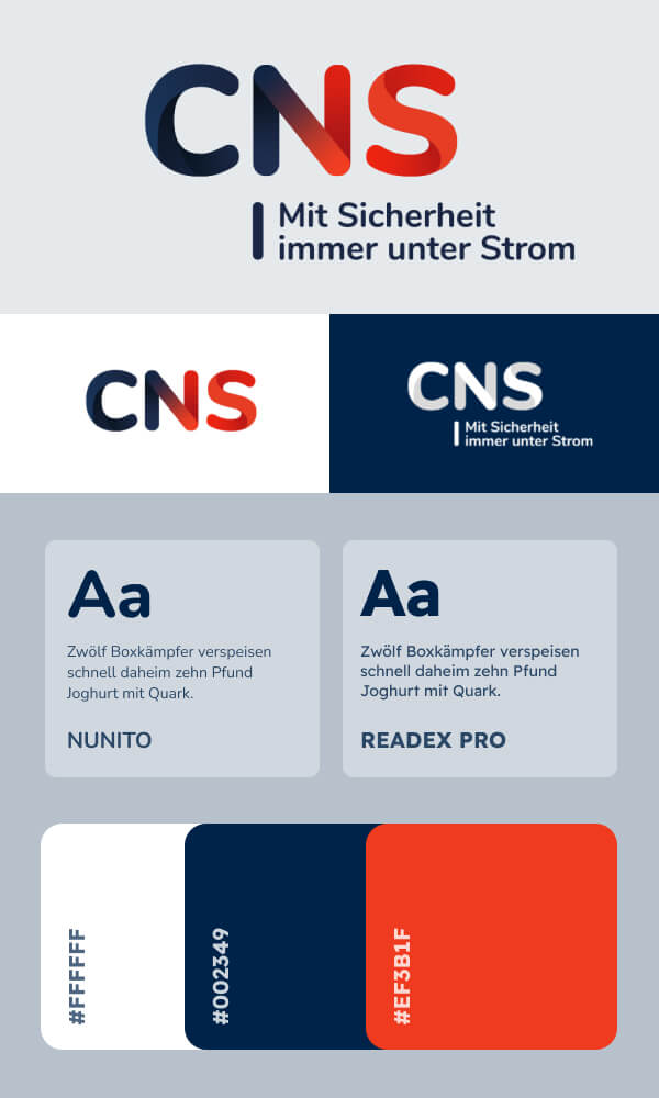 Referenz pure media solutions: Logo & Corporate Design für CNS - Notstromsysteme GmbH & Co. KG
