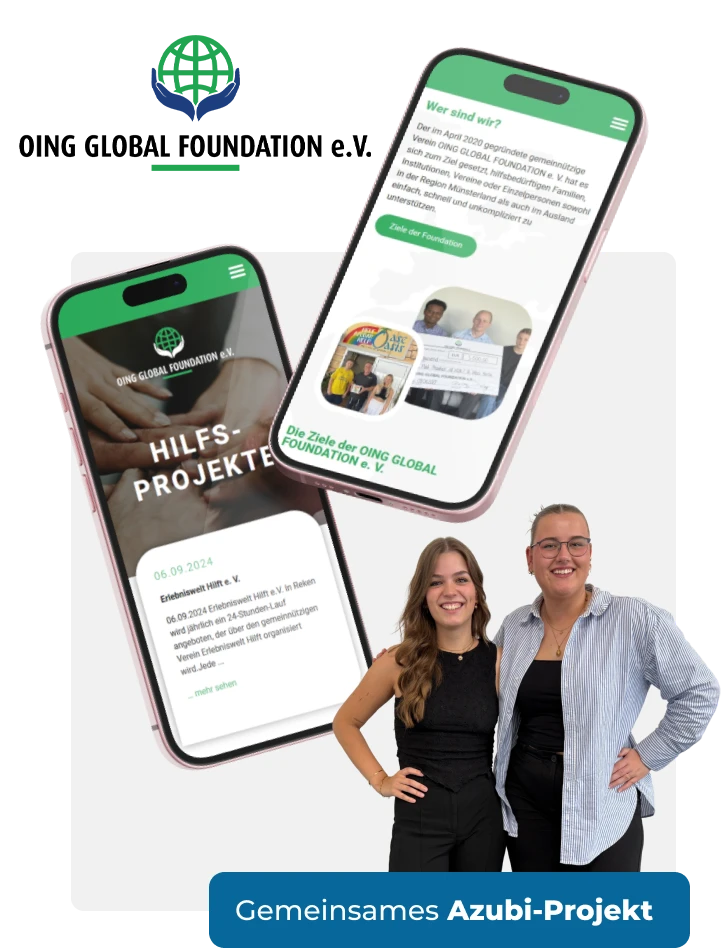 Azubi-Projekt von pure media solutions: Oing Global Foundation e. V.