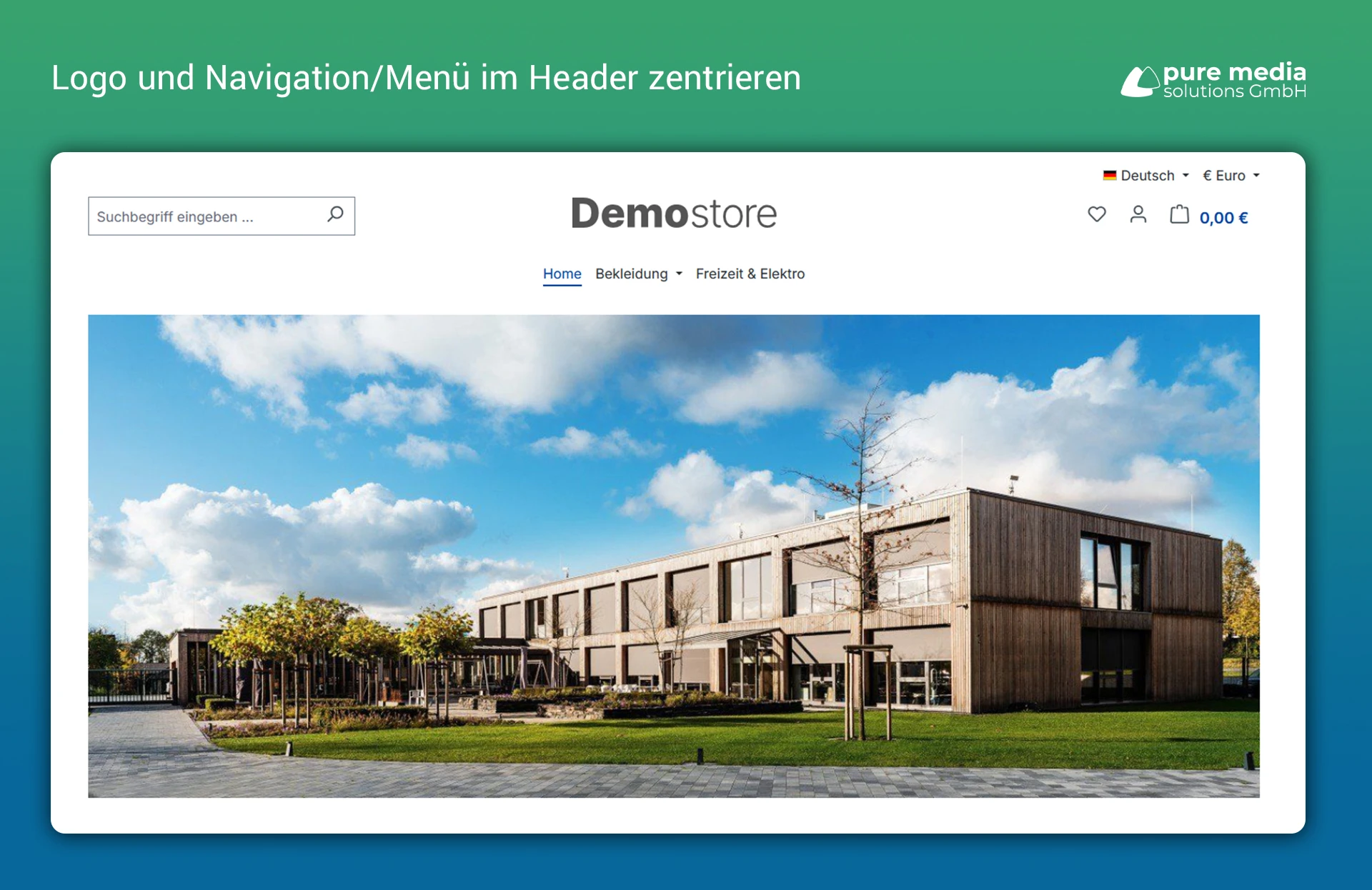 Logo und Navigation/Menü im Header zentrieren